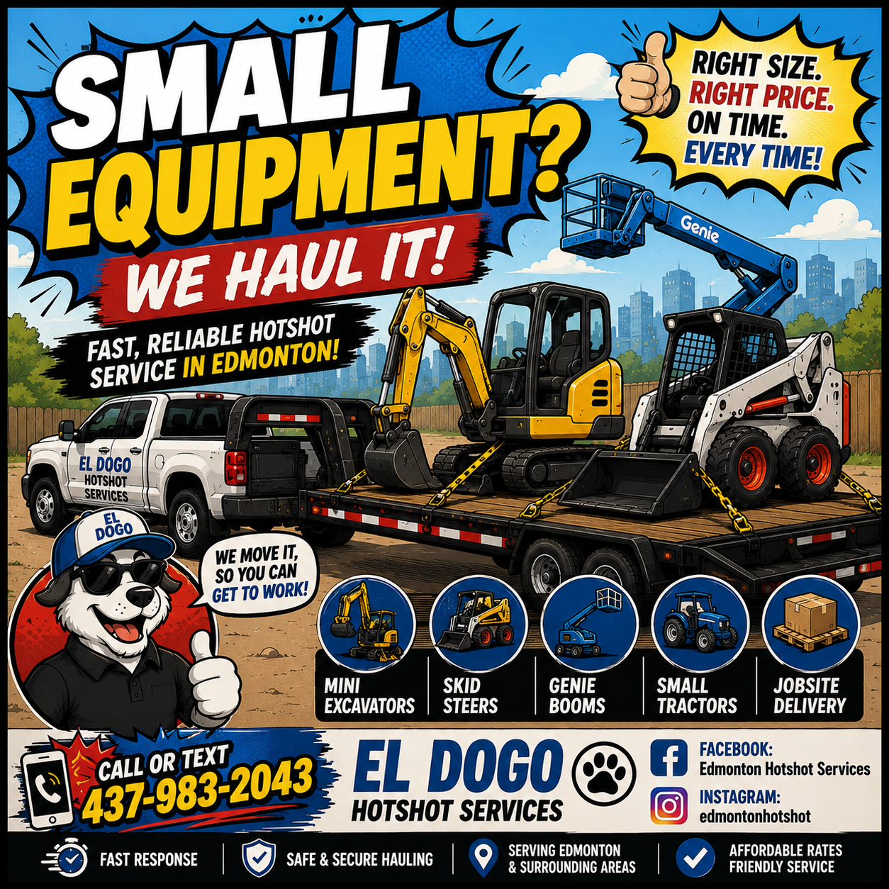 Small equipment hauling service